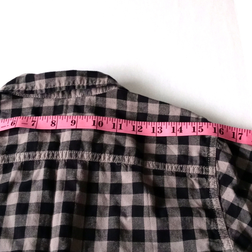 Cherokee Boys Plaid Button-Down Shirt. Size L/G 12-14. Black and Gray - Picture 7 of 12